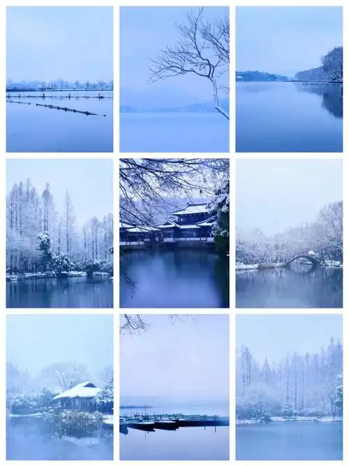 西湖的雪断桥残雪