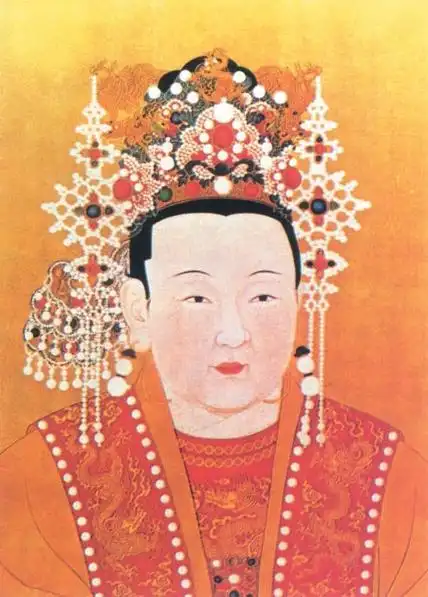 穿耳,带耳环的明代皇后(南薰殿旧藏《历代帝后》)