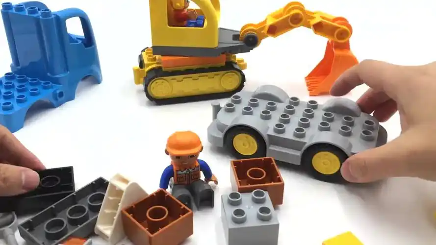 乐高积木 工程车挖土机玩具