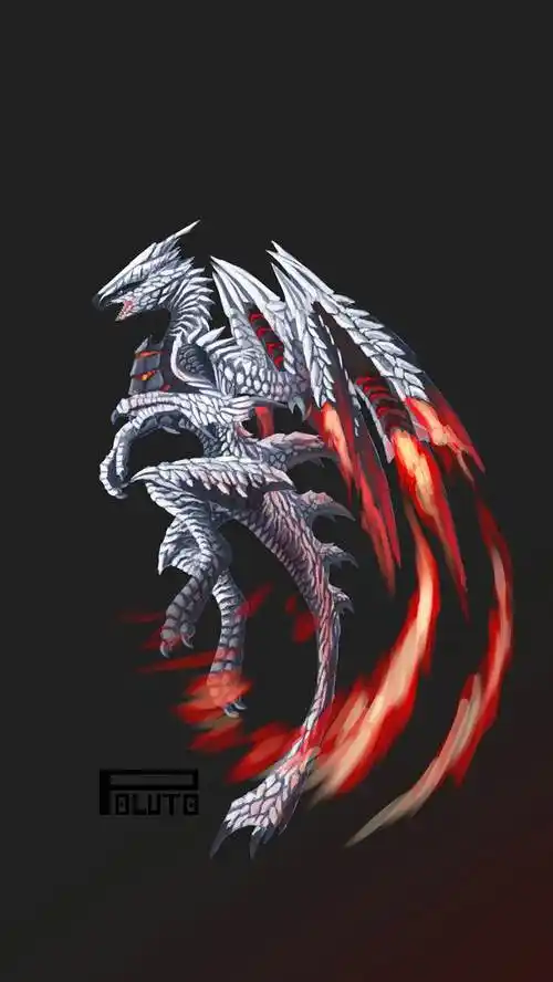 天彗龙七鳞的怪物猎人插画图片