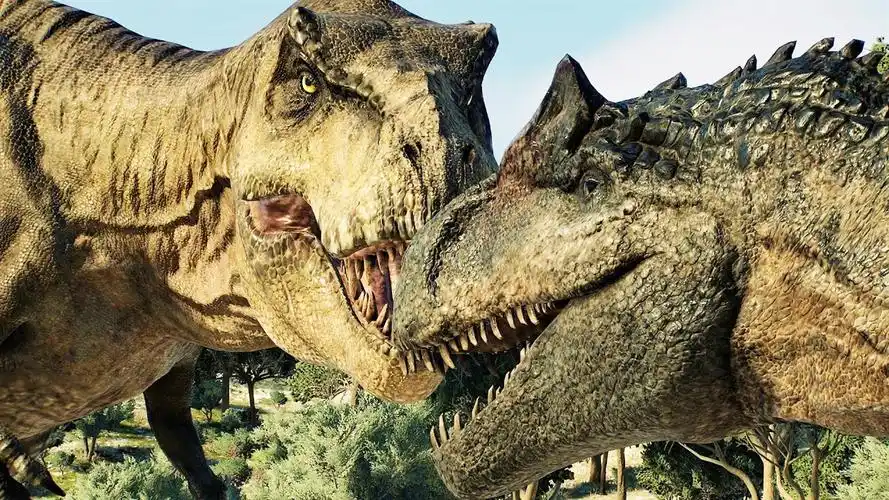 异特龙 vs rexy 霸王龙 ~ 侏罗纪世界进化 2 代