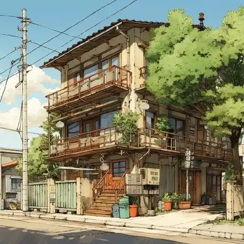 东南展示厅#日本插画画家手绘街边小楼