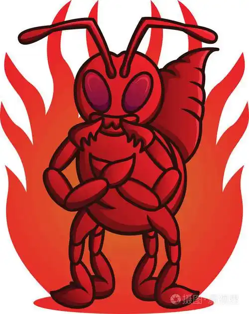 野生的火蚁的卡通插图矢量字符