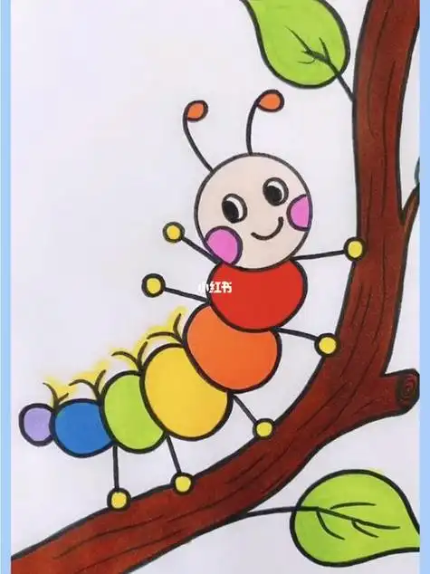 可爱的毛毛虫简笔画步骤图解毛毛虫简笔画法幼儿简笔画涂色毛毛虫