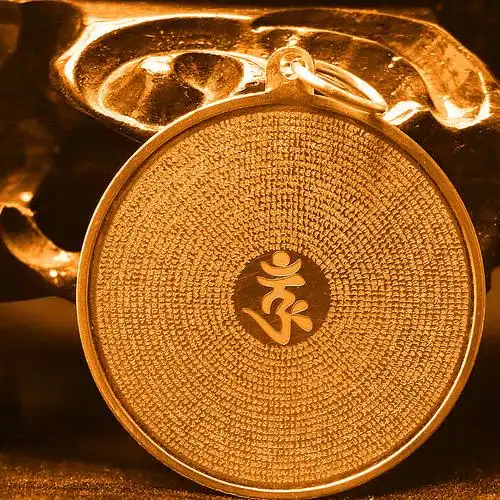 铜工艺品礼品摆件定制 纯铜楞严咒圆形吊坠佛牌挂件牌子 来图定做图片