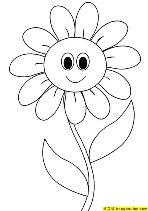 向日葵简笔画彩色(向日葵花简笔画)插图2