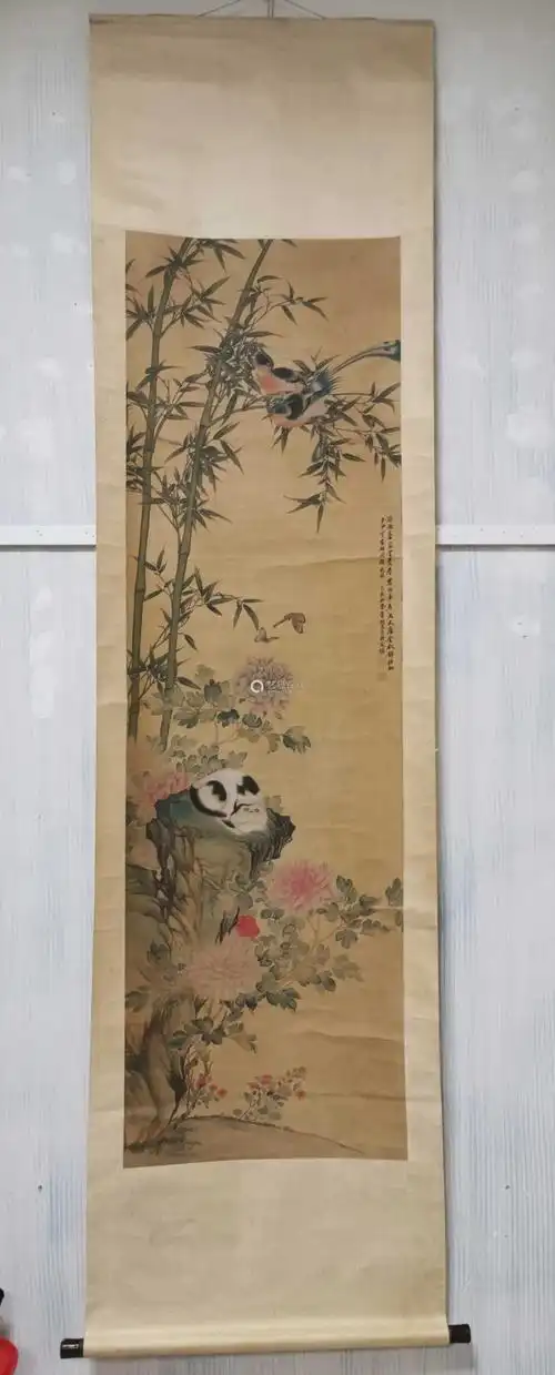 蒋廷锡花鸟绢本立轴