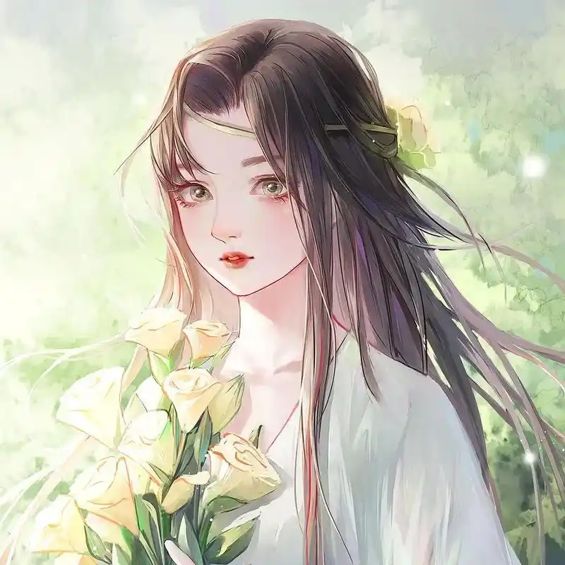 红衣女子古风头像唯美动漫图片