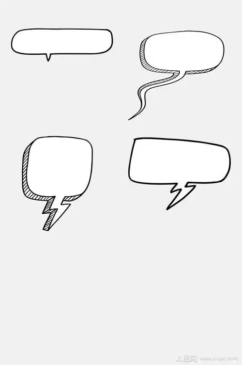 简约卡通漫画对话框免抠素材