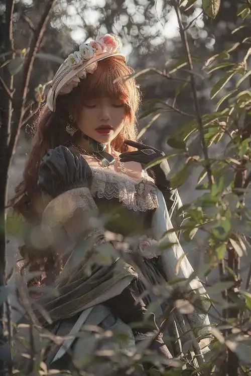 蝶慕蔻油画柄lolita连衣裙森林舞会lo裙图片色s