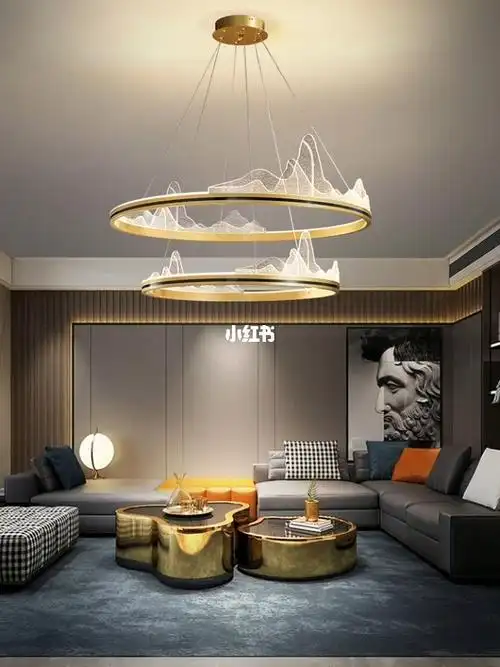 中式客厅吊灯新款轻奢简约大气山水创意