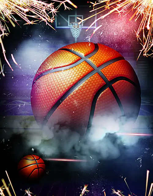篮球对抗比赛海报背景素材