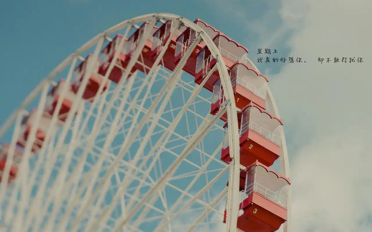 每日心语唯美摩天轮风景伤感文字语录图片桌面壁纸下载
