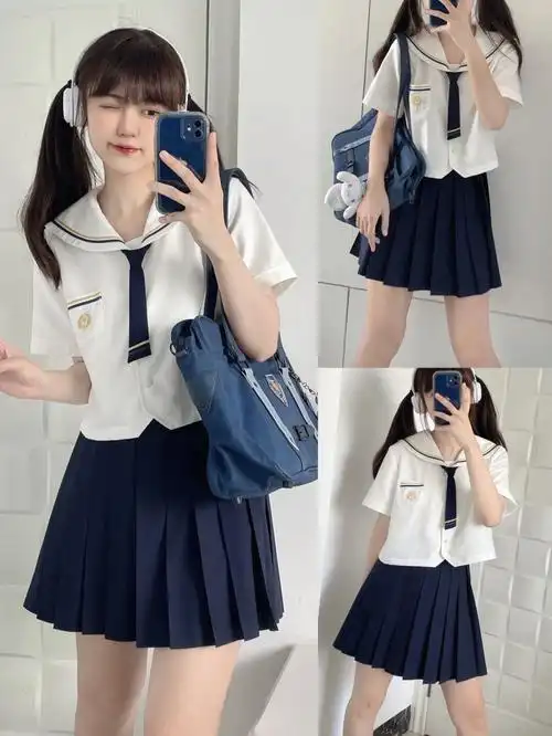 jk制服配色很夏天的水手服