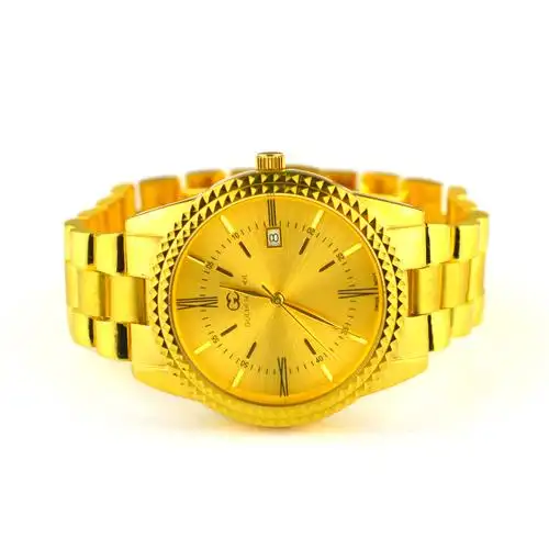 正品足金999金表男纯金 进口石英机芯防水男士高端大气黄金手表