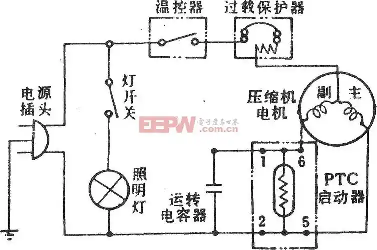 南极直冷式冰箱电路图