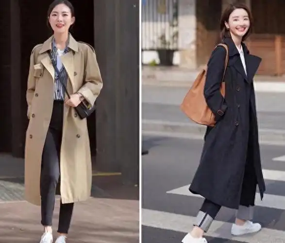 三四十岁的年纪,穿风衣别配运动鞋,太俗!这样穿时髦又有女人味