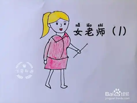 女老师老师简笔画教程