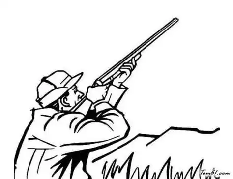 猎人在森林里打猎简笔画