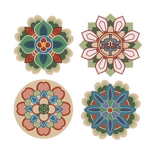 中国风古风敦煌风装饰图案花卉植物纹理图腾