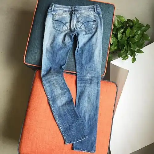 gas 浅色两面穿修身牛仔裤