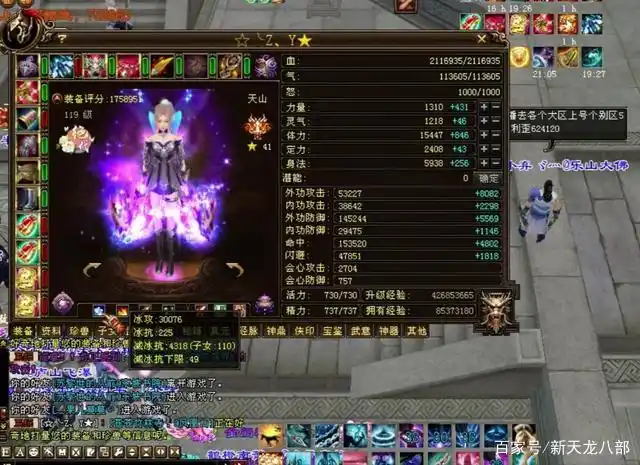 秒天秒地秒全区!天龙八部面板第一人大a更新8减抗,冰减高达4318