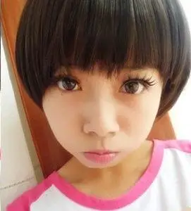 可爱假发女生帅气短发短直发蘑菇头bobo头西瓜头黑色棕色减龄发型
