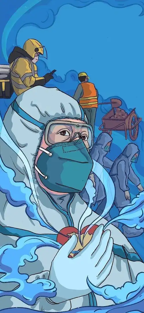 最美逆行者插画