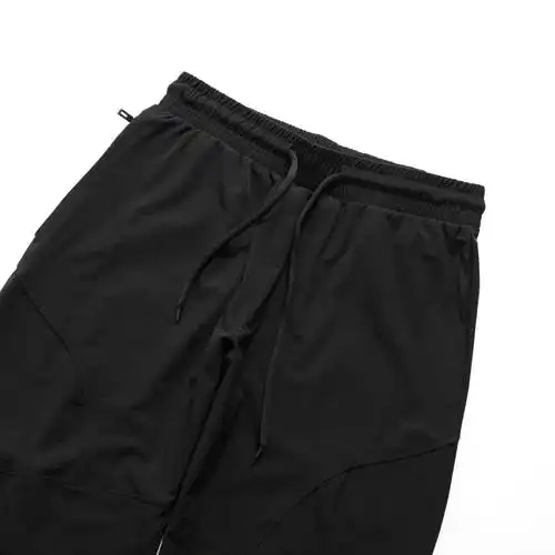 超薄速干锦纶高弹面料外贸男装立体拼接剪裁休闲裤