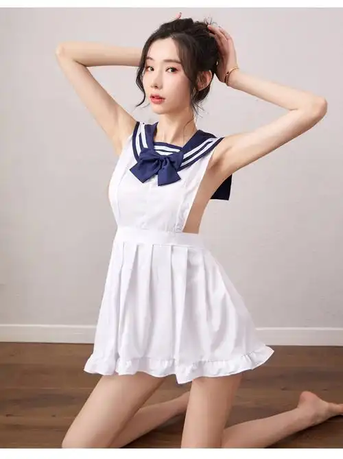 情趣内衣性感水手服女cos睡裙女护制服诱惑蕾丝网纱镂空开档透明睡衣