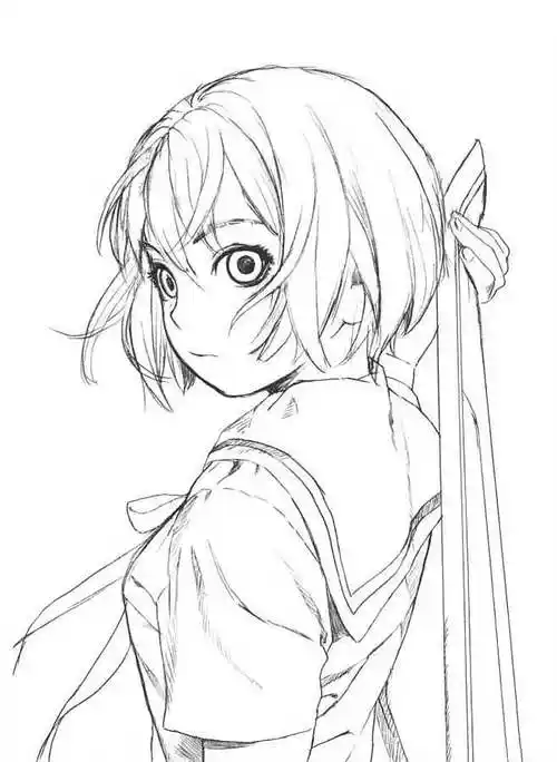 线稿全身漫画卡通人物绘画