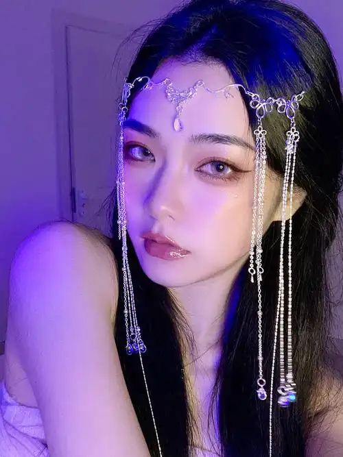 赵露思同款古风异域风情头饰汉服流苏发饰古装额饰眉心坠面帘面纱