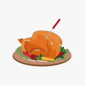 卡通感恩节火鸡大餐矢量素材