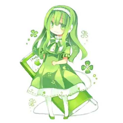 四叶草 女孩 手绘