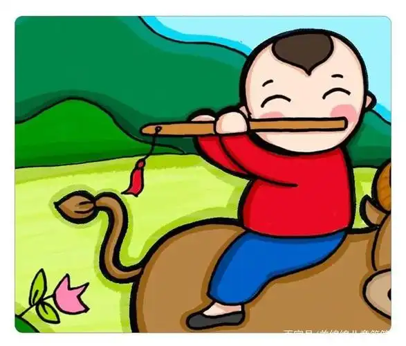 牧童骑黄牛|清明节简笔画
