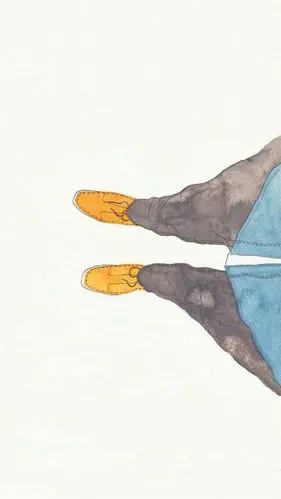 手绘插画男生脚h5背景