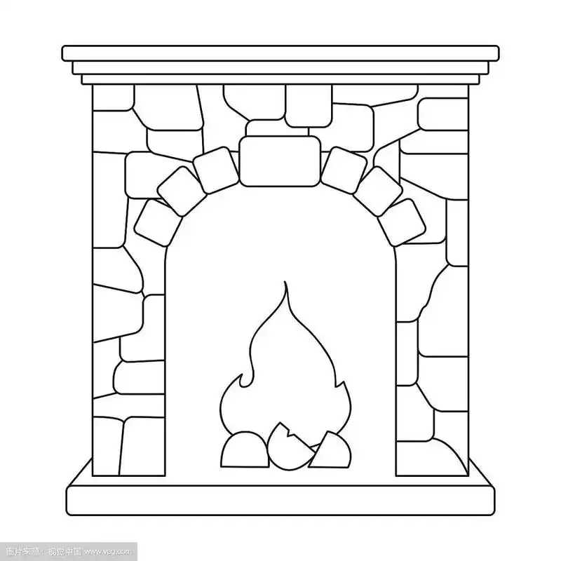 火温暖舒适壁炉单图标