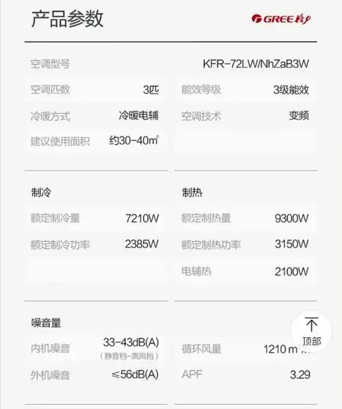 格力空调3p的单相总功率是多少?