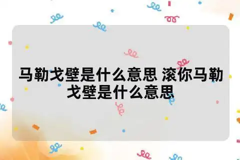 马勒戈壁是什么意思 滚你马勒戈壁是什么意思