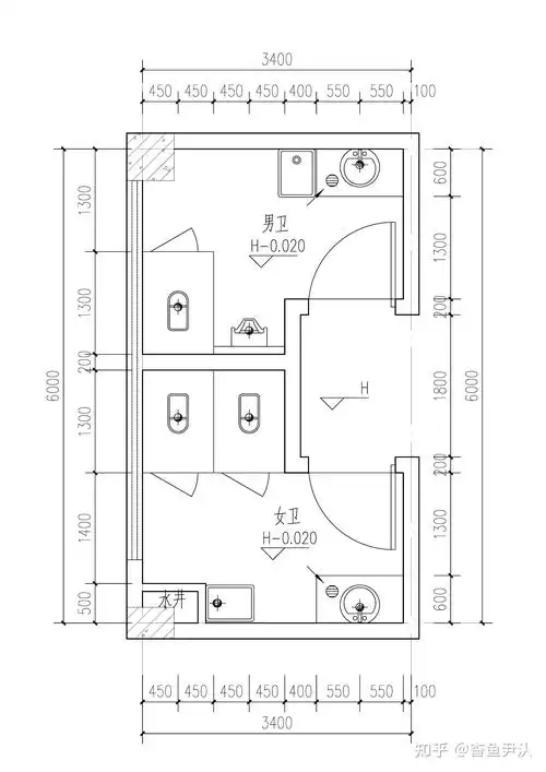 建筑施工图入门学习30特殊空间大样图卫生间放大图150图纸