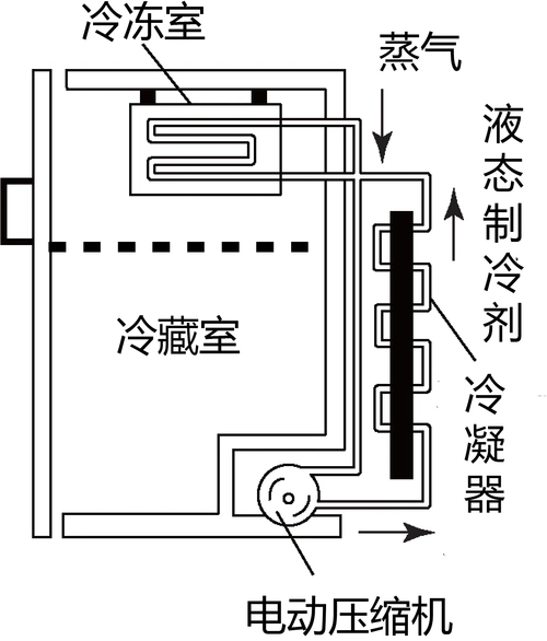 如图所示是电冰箱的工作原理图制冷剂在电动压缩机的驱使下在密封的