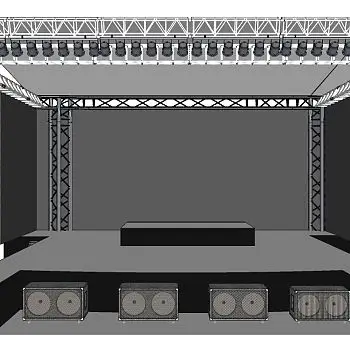 现代镜框式舞台草图大师模型,舞台skb模型分享