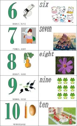幼儿识字卡数字1-10