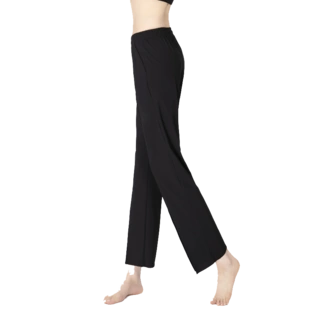 2019春秋带口袋休闲舞蹈练功直筒裤女新款莫代尔修身高腰瑜伽长裤