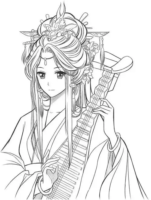 19:48:43动漫线描《古风》1喜欢手绘丶碗里有勺子同采自open