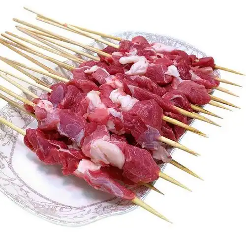 户外烧烤食材新疆纯羊肉串原味烤串新鲜羊肉半成品冷冻串批发大串腾旺