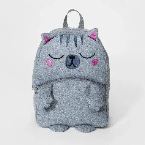 灰色猫咪书包