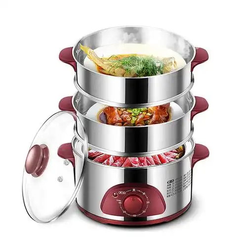 美的家用定时多功能煮炖涮火插电蒸锅电蒸锅