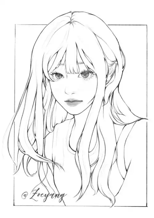 阿花线稿第八期女生线稿