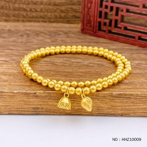 买小亮金店黄金手串古法金珠子手串莲子莲蓬个性定制